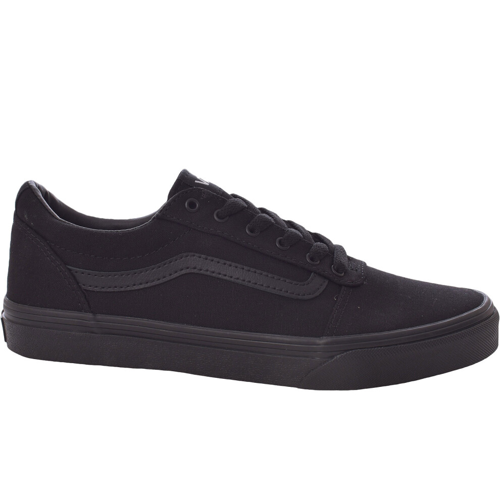(2 UK, Black) Vans Boys Kids Ward Low Rise Canvas Casual Skater Trainers Sneakers Shoes