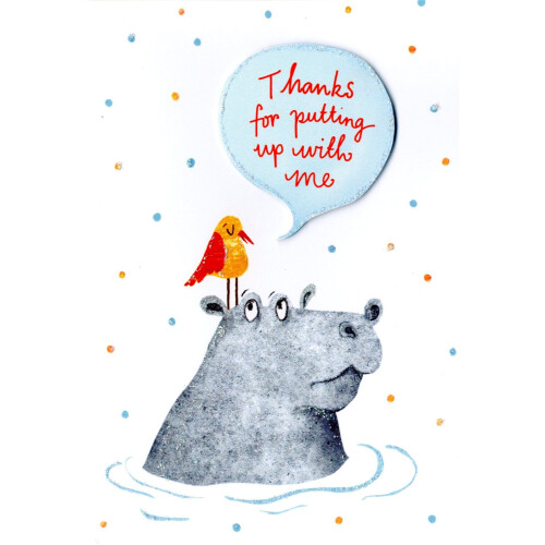 Thanks For Putting Up With Me Greeting Card Hello You Range Blank Inside