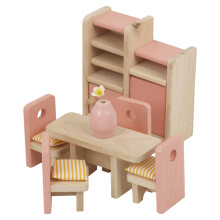 (Dining Room) Kids Wooden Furniture Sets Bath Bedroom Doll House