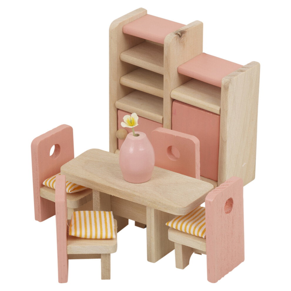 (One of Each) Kids Wooden Furniture Sets Bath Bedroom Doll House