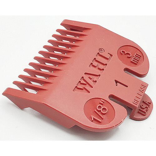 Genuine Wahl No. 1 Hair Clipper Comb Guide Attachment 3mm 1/8" Red