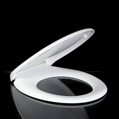 Heavy Duty Toilet Seat Soft Close White Oval Shape Quick Release Fixing Hinges 2