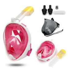 (Pink, L/XL) Snorkeling Mask Scuba Snorkeled Mask Anti-fog Swim