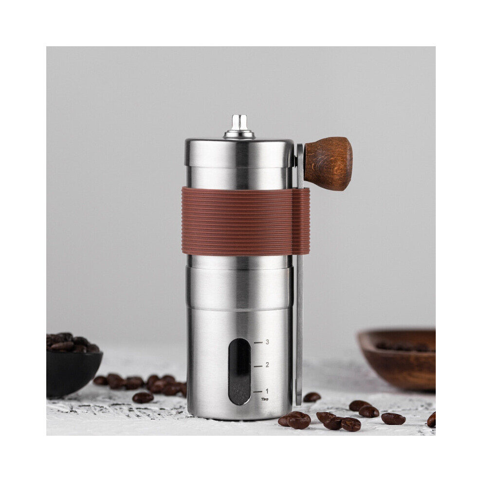 Manual Coffee Grinder Mini Portable Hand Stainless Steel Coffee Bean Grinder with Adjustable Ceramic Burr Assembly for Travel Office Home Camping