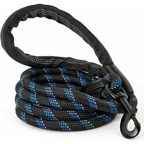 (Blue ) Dog Leads Rope 5Ft Adjustable Soft Padded Reflective Retractable Training Leash.