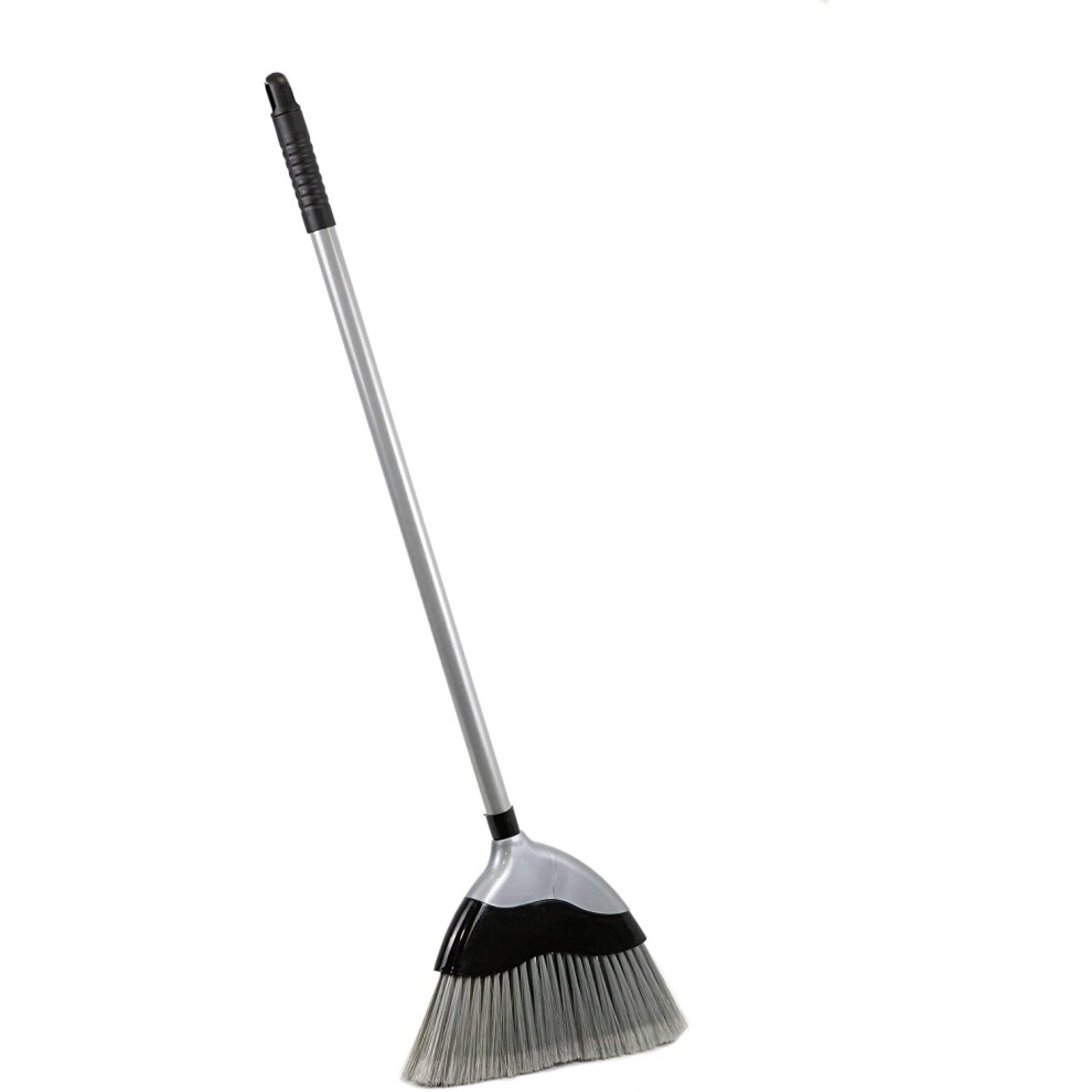 SOFT ANGLED INDOOR KITCHEN BROOM TELESCOPIC HANDLE SILVER BRUSH FLOOR