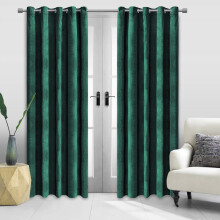 (90" x 90") Green Curtains Blackout Crushed Velvet Curtain UK