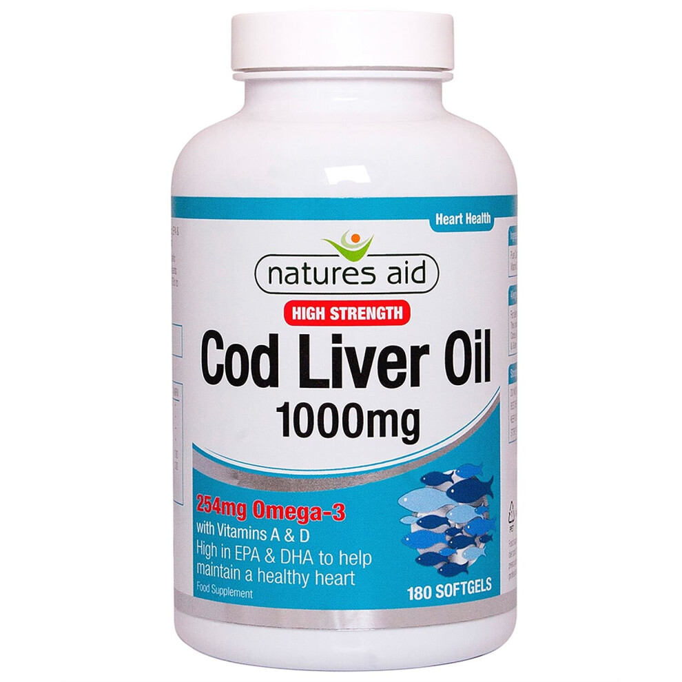 Natures Aid Cod Liver Oil (Hi/S) 1000mg Softgels 180s