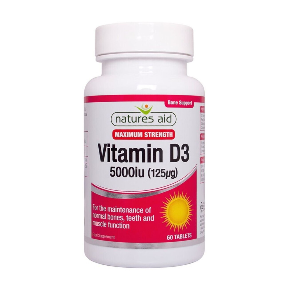 Natures Aid Vitamin D3 5000Iu 60 Tablets