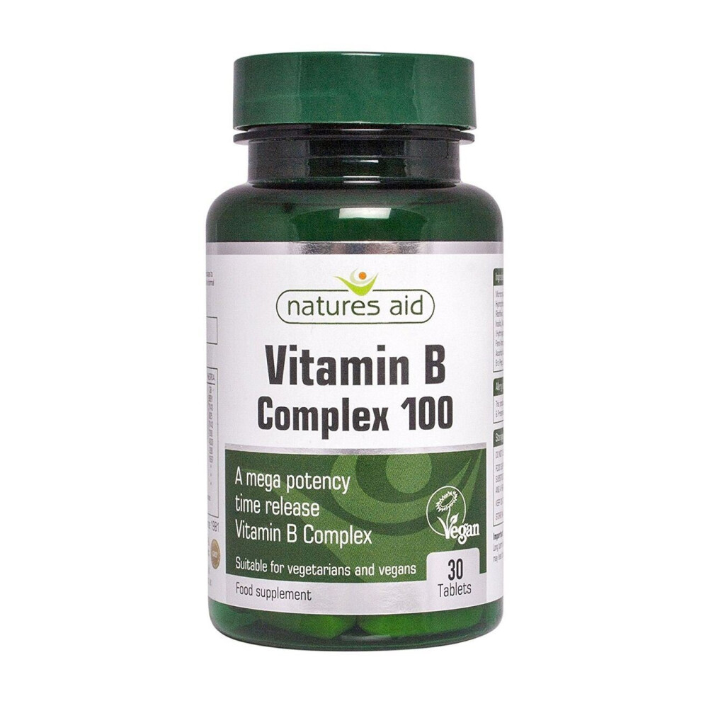 Natures Aid Mega Potency Vit B Complex 100mg Time Release 30 T