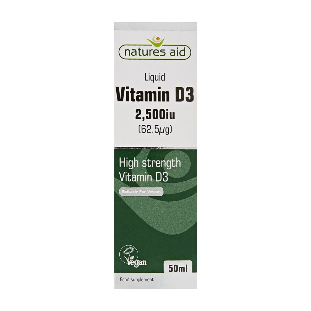 Natures Aid Vit D3 Liquid 2500iu (62.5ug) 50ml