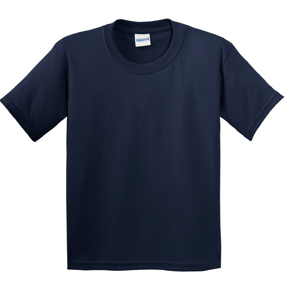 (XL, Navy) Gildan Childrens Unisex Soft Style T-Shirt (Pack Of 2)