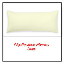 (Cream, Small Double 4ft) Bolster Pillowcase Polycotton Ortopaedic Maternity Pregnancy Support Cream Silver White Color Pillowcover Only in all Sizes