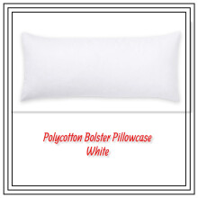 (White, king 5ft) Bolster Pillowcase Polycotton Ortopaedic Maternity Pregnancy Support Cream Silver White Color Pillowcover Only in all Sizes