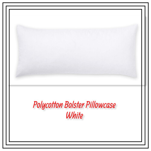 (White, king 5ft) Bolster Pillowcase Polycotton Ortopaedic Maternity Pregnancy Support Cream Silver White Color Pillowcover Only in all Sizes