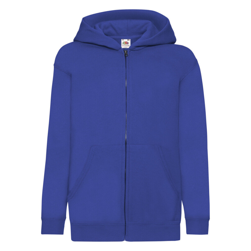 (5-6, Royal) Fruit Of The Loom Childrens/Kids Unisex Hooded Sweatshirt Jacket
