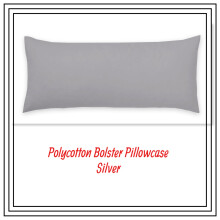 (Silver, Double 4ft 6'') Bolster Pillowcase Polycotton Ortopaedic Maternity Pregnancy Support Cream Silver White Color Pillowcover Only in all Sizes