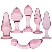 6 Pcs/Set Glass Anal Plug Sex Toy For Couple Sex Game Anal Toy