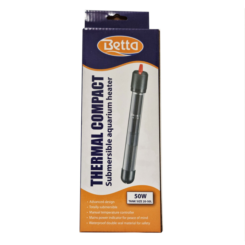 Betta Compact Aquarium Heater 50w aquariums upto 50l  GD114
