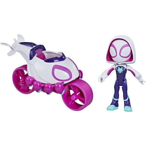 Marvel Marvel Spidey & His Amazing Friends Ghost-Spider Action Figure & Copter-Cycle Vehicle  for Kids Ages 3 & Up