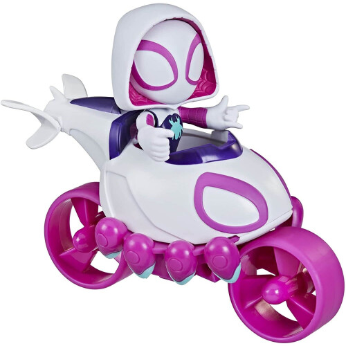 Marvel Marvel Spidey & His Amazing Friends Ghost-Spider Action Figure & Copter-Cycle Vehicle  for Kids Ages 3 & Up 1