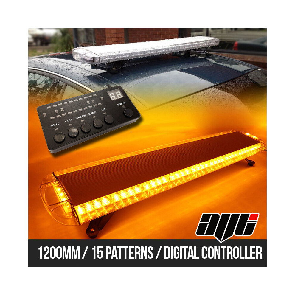 1.2M Amber Recovery Light Bar LED Flashing Beacon Warning Van 1200mm