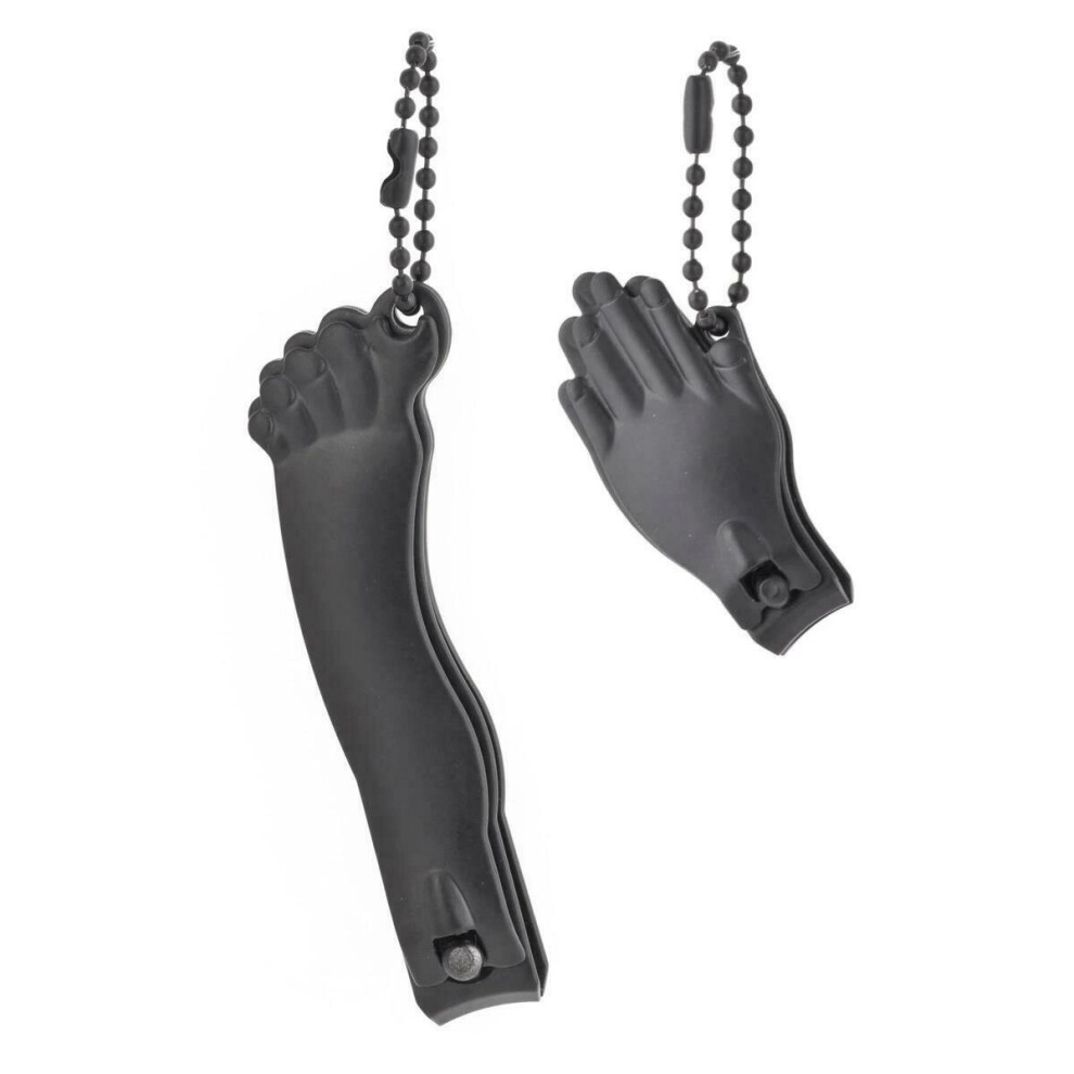 Kikkerland Novelty Hand & Foot Toe & Nail Clippers Set Matt Black