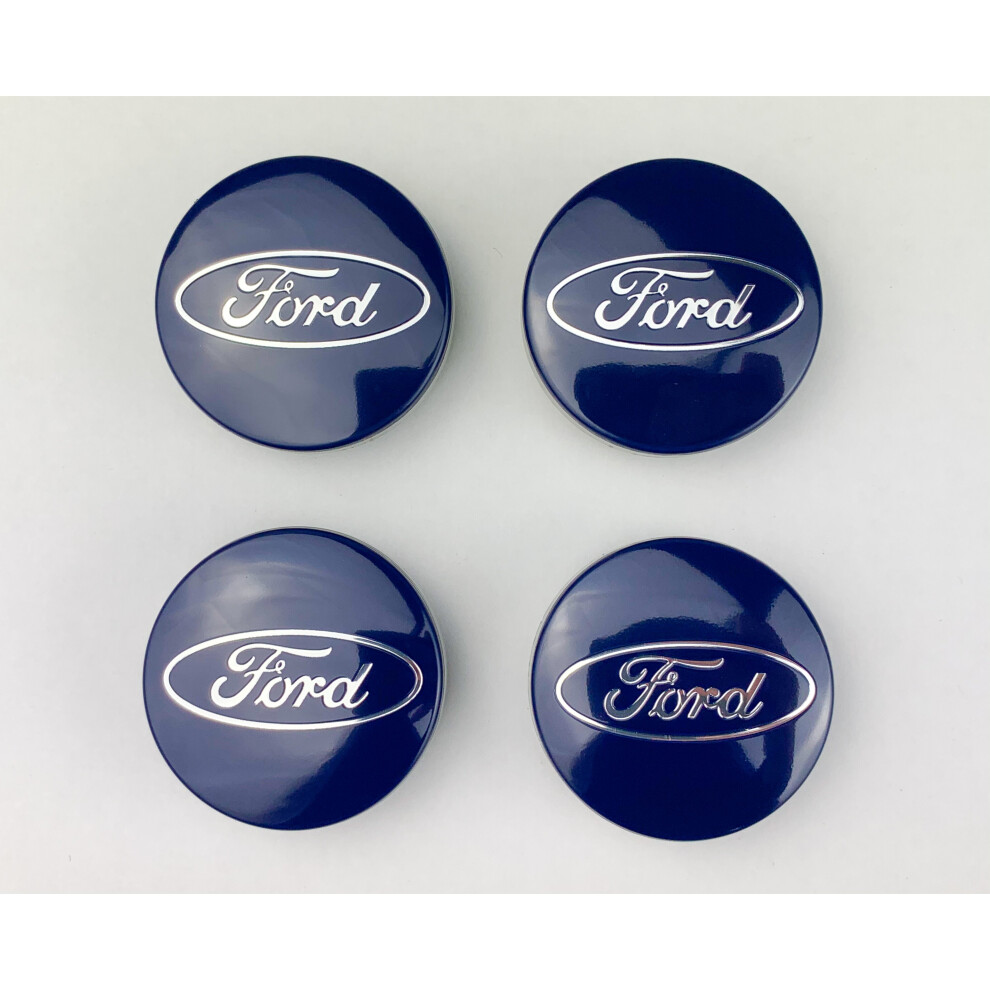 (Ford Blue and Silver Caps) Set of 4 FORD alloy wheel caps 54mm selection-image-OPC-P872597-NEW