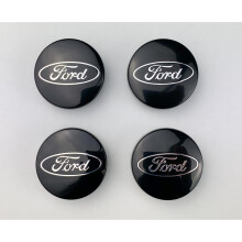 (Ford Black and Silver Caps) Set of 4 FORD alloy wheel caps 54mm selection