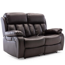 (Brown, 2 Seater) CHESTER HIGH BACK BOND GRADE LEATHER RECLINER 3+2+1 SUITE SOFA ARMCHAIR SET