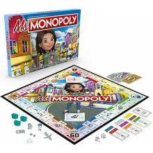 Ms. Monopoly Official Board Game by Hasbro (CE8424) - Women Make More Than Men, Buy Inventions by Women, 2-6 Players