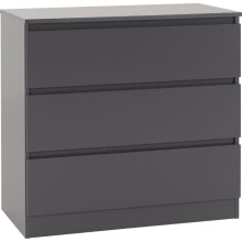 (Grey) Malvern 3 Drawers Chest in Black/Grey/White/Oak