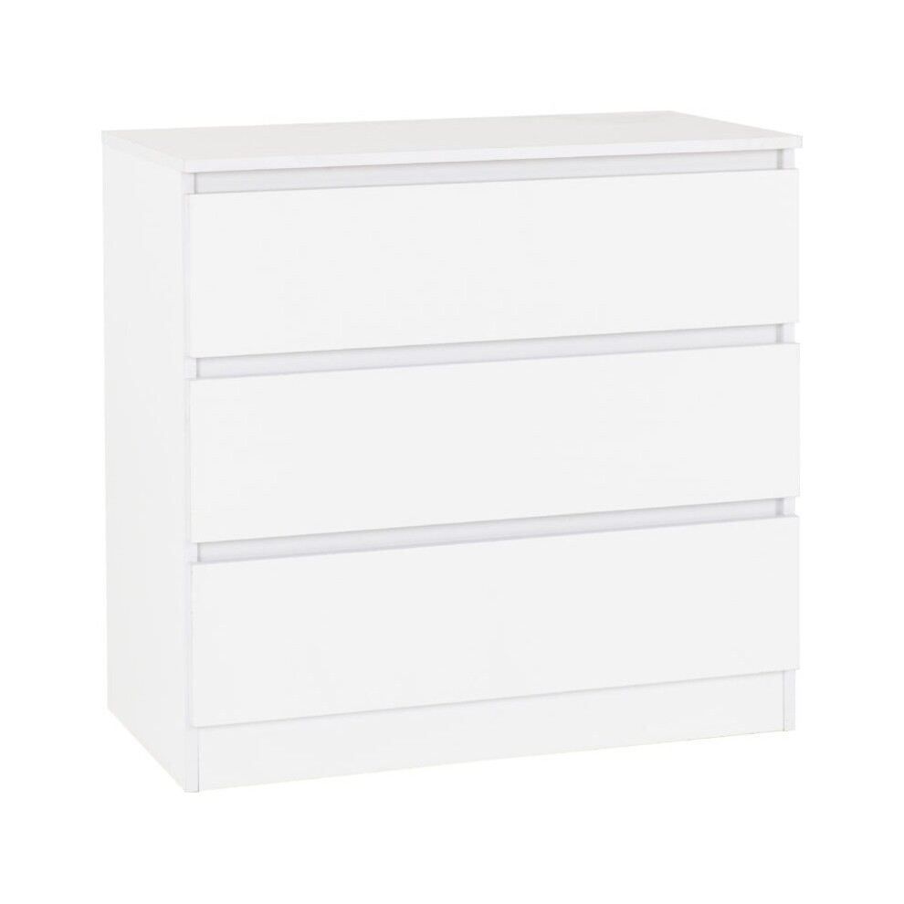 (White) Malvern 3 Drawers Chest in Black/Grey/White/Oak
