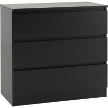 (Black) Malvern 3 Drawers Chest in Black/Grey/White/Oak