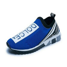 (Blue, UK/8/EUR42) Womens Men Knit Speed Runner Shoes Trainer Sneaker