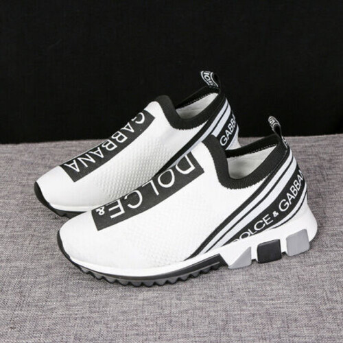 (White, UK5/EUR38) Womens Men Knit Speed Runner Shoes Trainer Sneaker