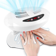 (White) 2 In 1 Hot & Cold Air Nail Dryer,Nail Art Finger Toe Varnish Dryer Polish Warm&Cool Blower Fan Breeze