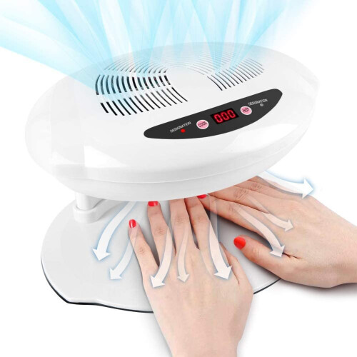 (White) 2 In 1 Hot & Cold Air Nail Dryer,Nail Art Finger Toe Varnish Dryer Polish Warm&Cool Blower Fan Breeze