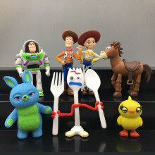 7Pcs Toy Story 4 Woody Jessie Buzz Bunny Forky Action Figure Kid Toy