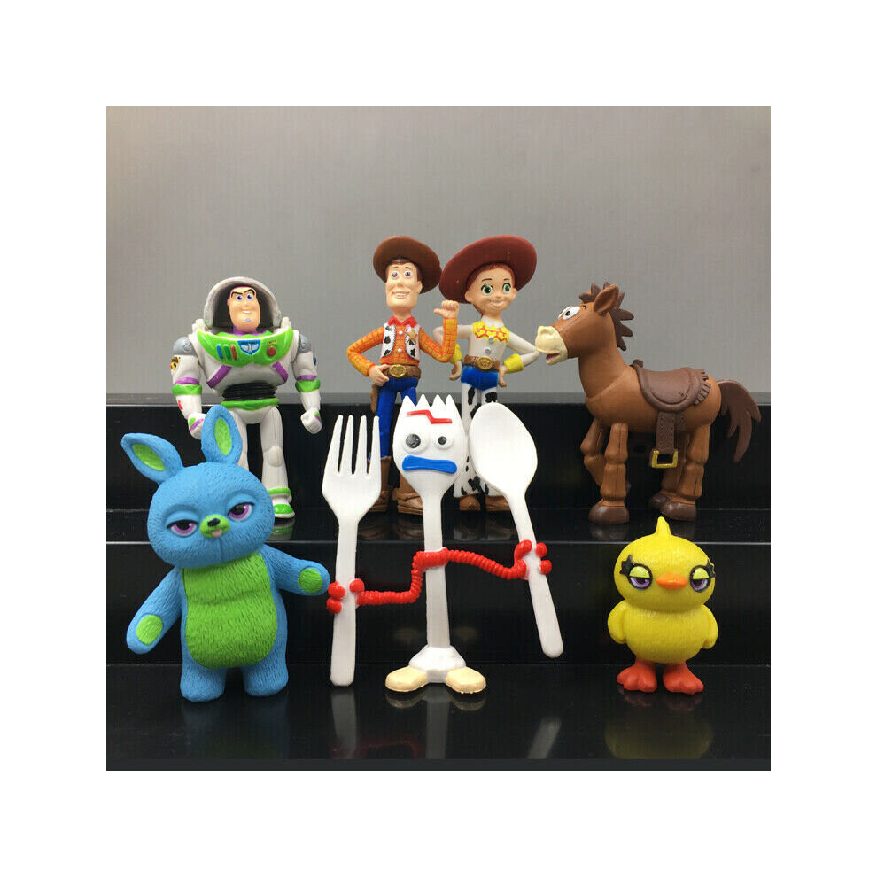 7PCS TOY STORY 4 WOODY JESSIE BUZZ BUNNY FORKY ACTION FIGURE KID TOY