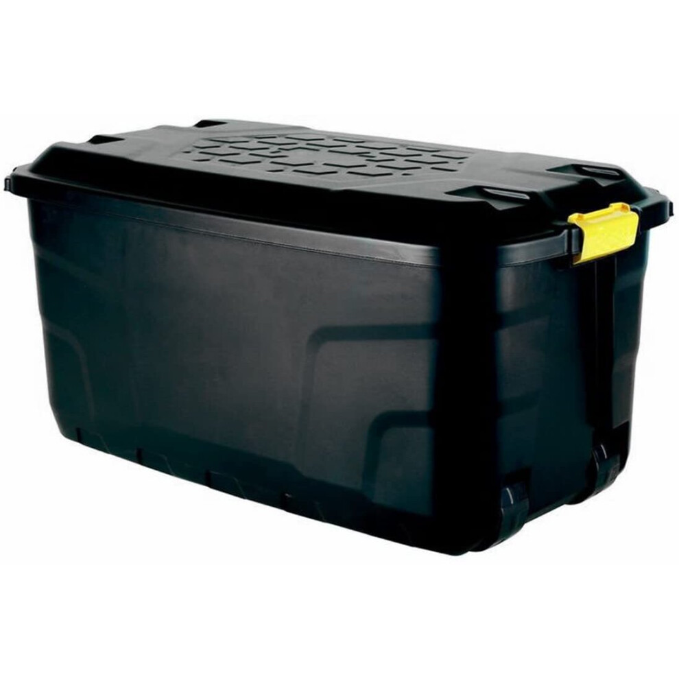 Strata Extra Large Plastic Mobile Heavy Duty Storage Garden Trunk Wheeled Tool Box 145 Litre