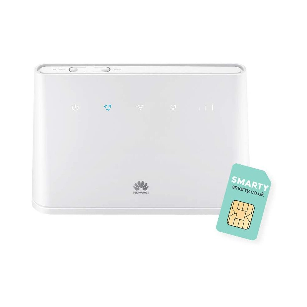 Huawei B311 2020, 4G/ LTE 150 Mbps Mobile Wi-Fi Router, Unlocked to All Networks- Genuine UK Warranty STOCK (Non Network Logo) with FREE SMARTY SIM