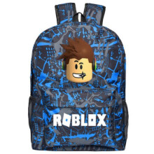 (Lightning blue-02) Roblox Backpack Kids School Bag Boys Bookbag bag