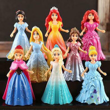 8pcs Cute Princess Action Figures Changed Dress Doll Kids Boy Girl Toy