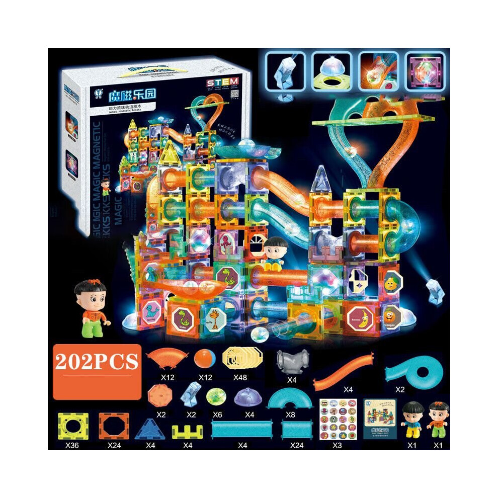 (Lighting-202pcs) Magnetic Building Blocks Construction Educational Kids Toys