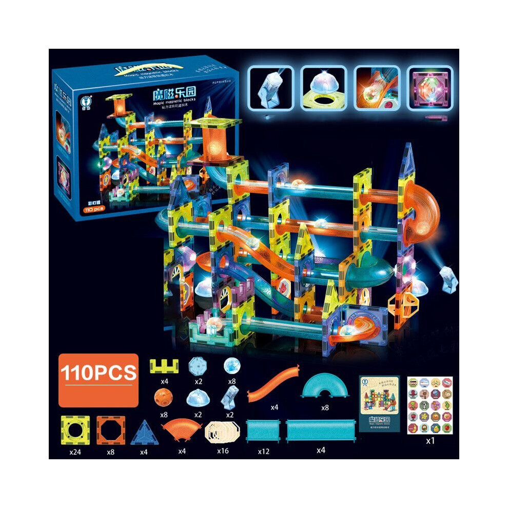 (Lighting-110pcs) Magnetic Building Blocks Construction Educational Kids Toys