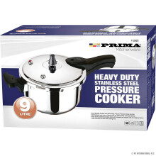 NEW 9 LITRE HEAVY DUTY PRESSURE COOKER STAINLESS STEEL COOKING STEAMER