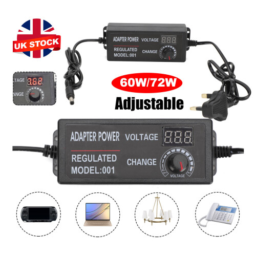 Adjustable Electrical Power Supply Adapter Charger Variable Volt AC/DC 1