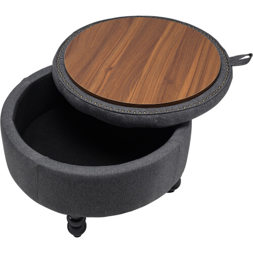 Living And Home (Grey) Footstool Storage Ottoman Deep Button Pouffe Coffee Table 2
