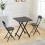 Living And Home Folding Square Dining Table & 2pcs Chairs Kitchen 2-4 Seater 1